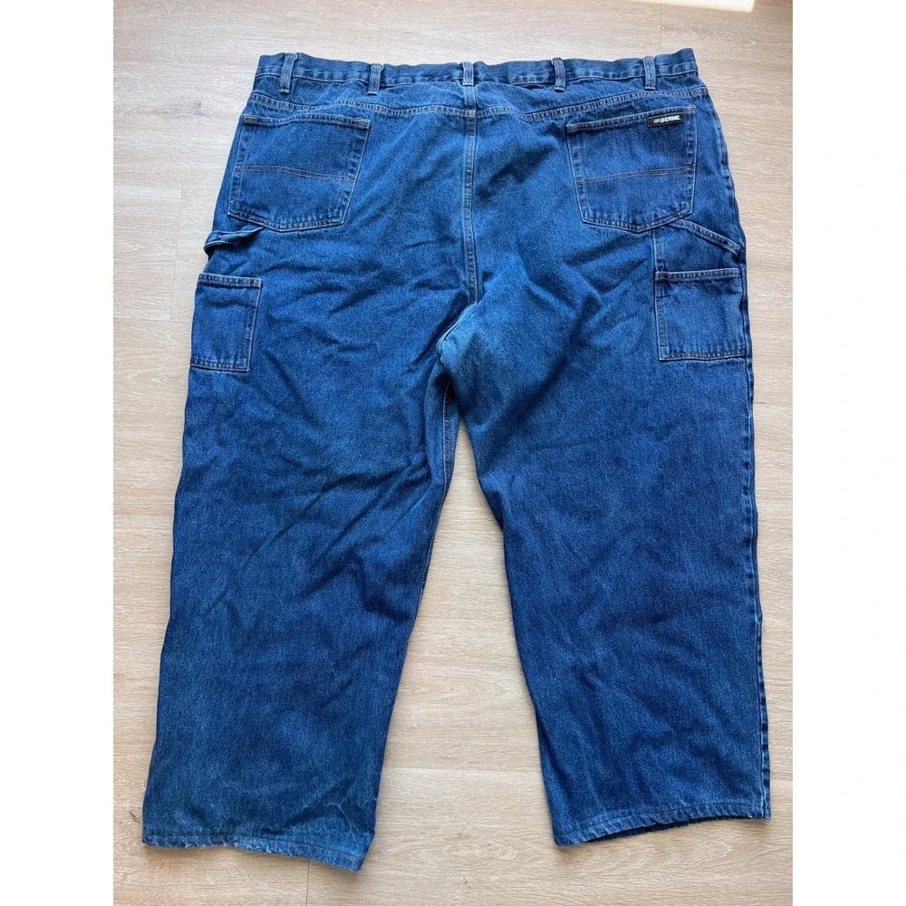 Berne Relaxed Fit Carpenter Jeans Mens 52x30 Blue Denim Cotton Straight Leg